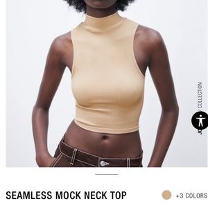 Zara Ribbed Mock Neck Tank